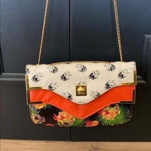 Fun Skull & Leopard Print Bright Should Purse